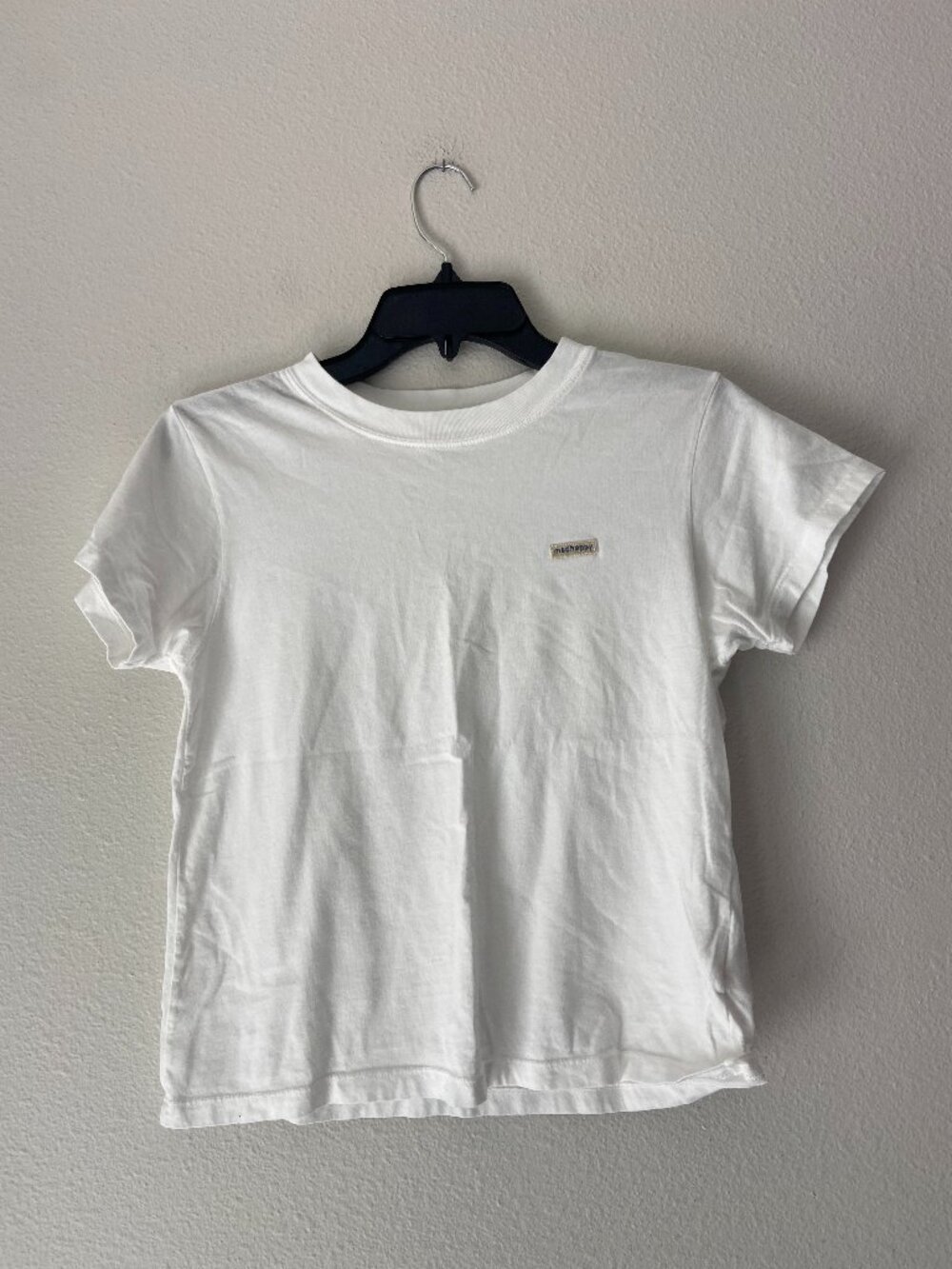 MADHAPPY WHITE SHRUNKEN WHITE LOGO T SHIRT SZ S - Picture 1 of 2